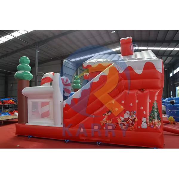 Christmas Tree Combo Bouncy Slide Inflatable Castle Slider for Outdoor Playground Fun