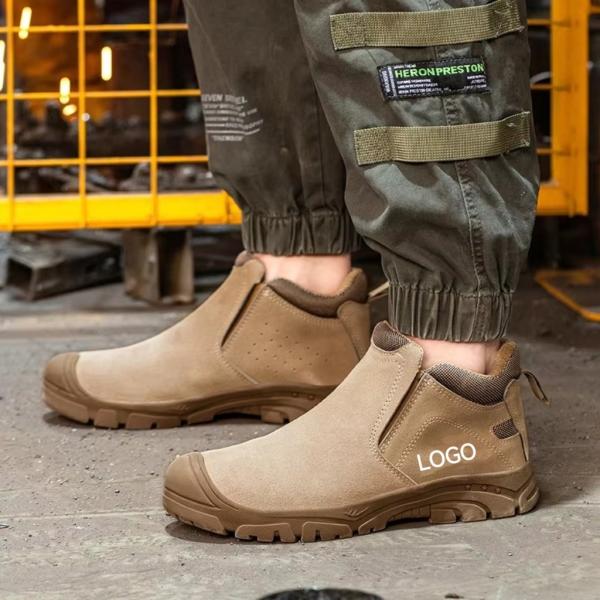 Rubber Insulated 6kv Suede  Men's Safety Boots With Kevlarr Anti-stab Midsole Work Boots