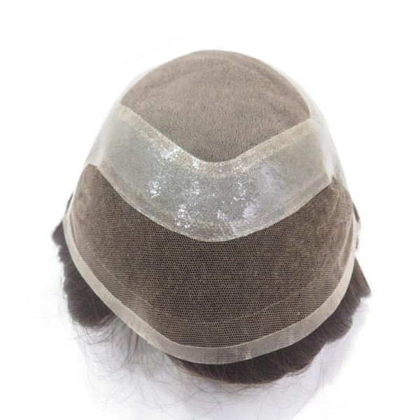 Hollywood- Male Hair Prosthesis france Lace PU Natural Hairline Human Hair Toupee Man Wig Durable Systems