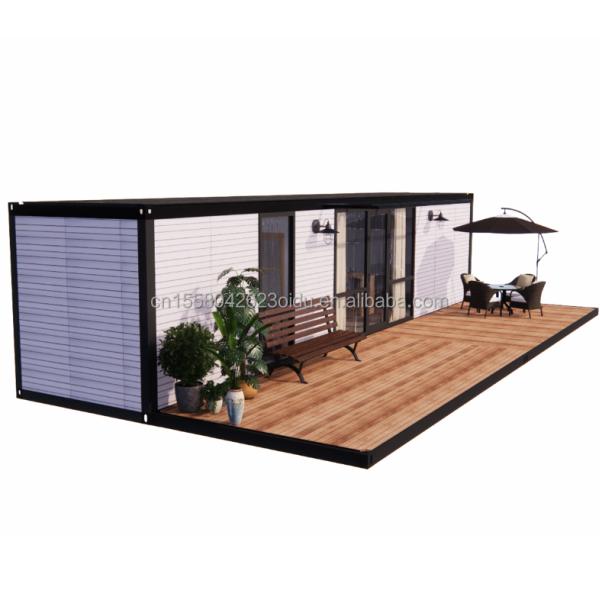 Hôtel 20 pieds Mini panneau de sandwich amovible en acier préfabriqué Pack plat préfabriqué Petit kit de maison de jardin modulaire