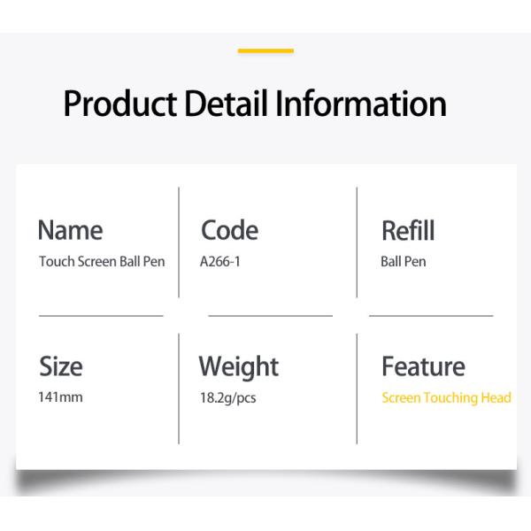 Colorful Touch Screen Ballpoint Pen Gift Ballpoint Pens For Advertising Promotion