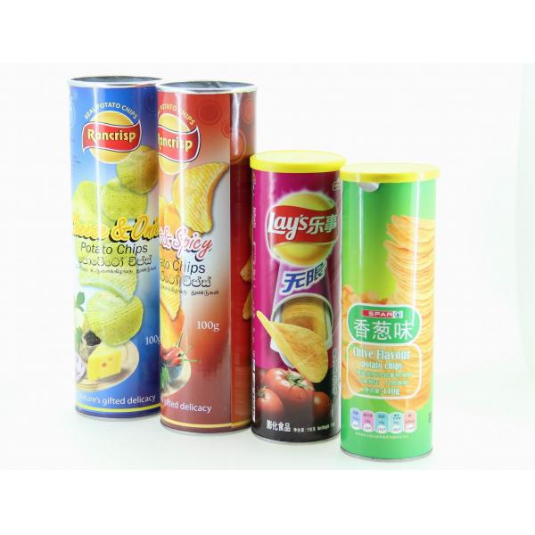 Peel Off Foil Sealed Embossing Paper Composite Cans For Chips , Snack Foods