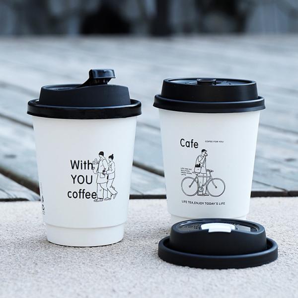 Single Wall Plastic Free Water-Based Hot Coffee Disposable Paper Cup with PLA Paper Cover