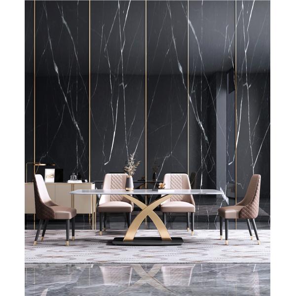 OEM Black Dining Table Marble Onyx Modern Furniture