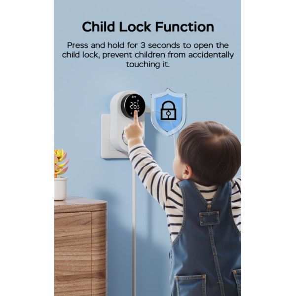 Smart Dual-Mode 16A 100-240V Temperature Controller Alexa/WiFi Connectivity LED Knob Temp Alarm for Power Socket Plug
