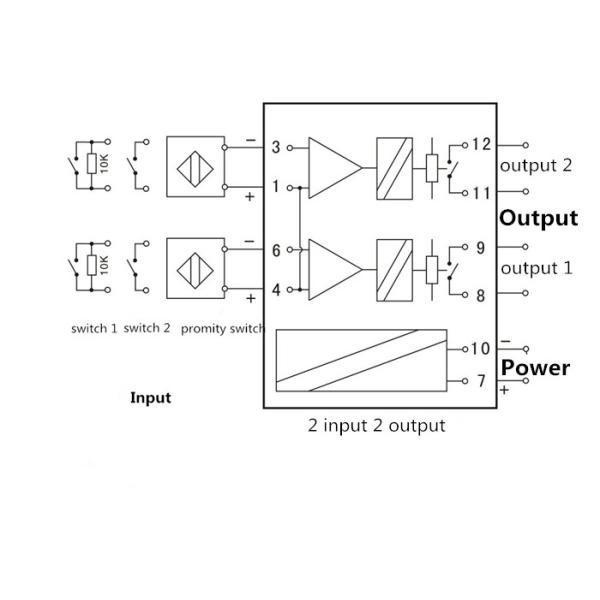2 Channels Digital Signal Isolator Modbus I/O Module Dry Contact Output CE Approval