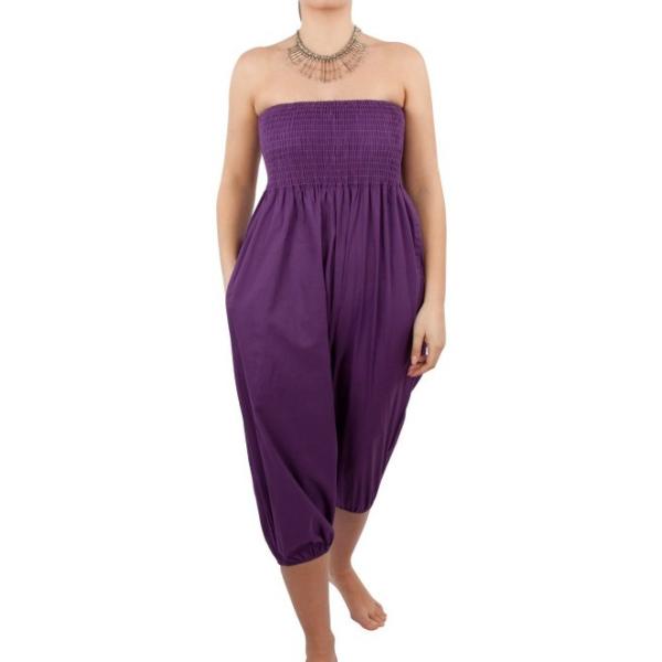 Purple Summer Women Jumpsuits And Rompers , Eco-Friendly Trousers