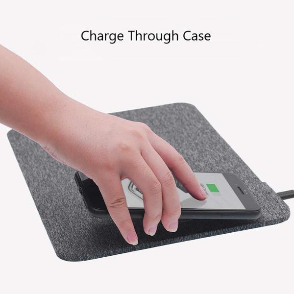 12V/1.25A Output Voltage and Current Qi Wireless Charger Mouse Mat for Multiple Devices