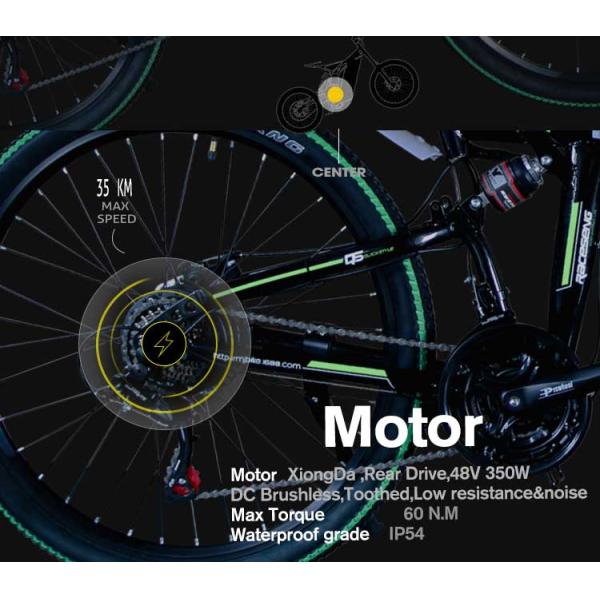 White 26 Inch Folding Electric Bike 350W 48V 10AH 35 Km/H Max Speed