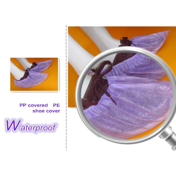 Blue Disposable Shoe Covers , Breathable Polypropylene Non Woven Shoe Cover