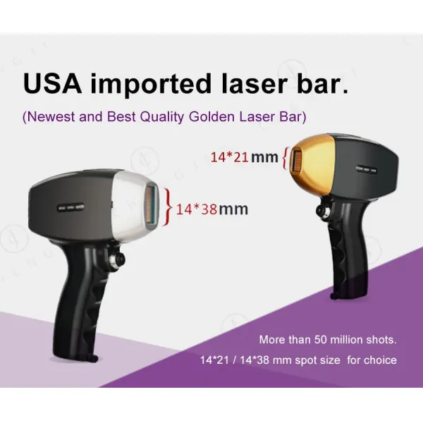 Máquina profesional de depilación láser de diodo con tamaño de punto de 14*21mm/14*38mm, fuente de alimentación de 220V/110V y 2 años de garantía