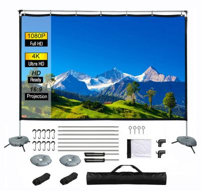 Outdoor Foldable Portable Projector Screen 80 Inch 100 Inch 120 Inch 16:9