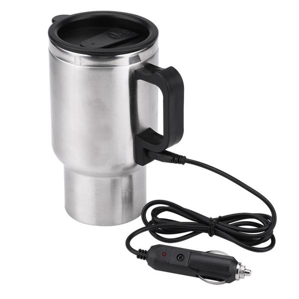 Copo de aquecimento do carro Copo de café de viagem Copo de aquecimento elétrico de 12V Copo de isolamento de aço inoxidável Copo de carro Copo de carregamento Copo de calor