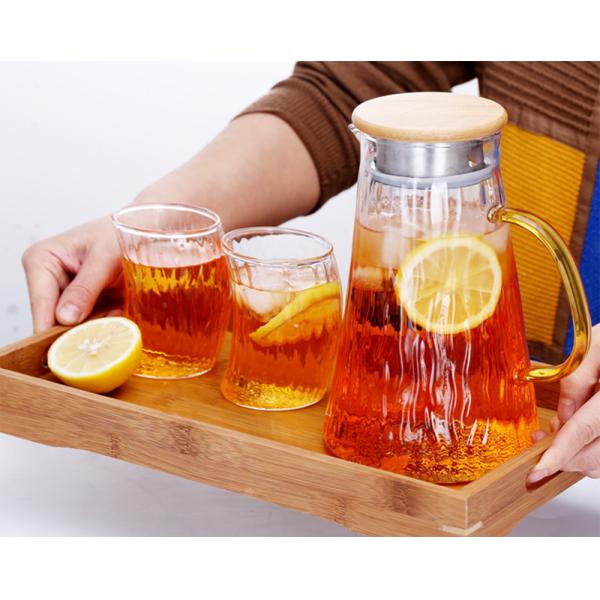 Кувшин сервировки текстуры коры стеклянный, набор Карафе горячей воды боросиликата