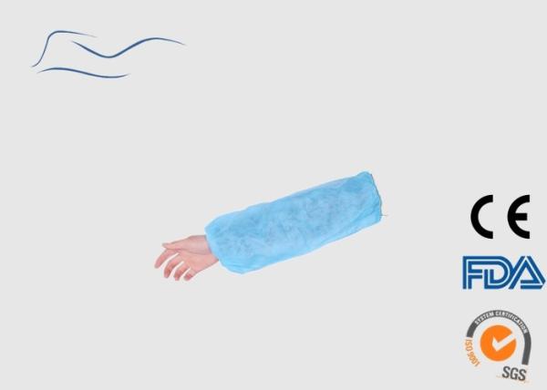 Breathable Disposable Arm Sleeves CPE / PE Material End With Elastic Style