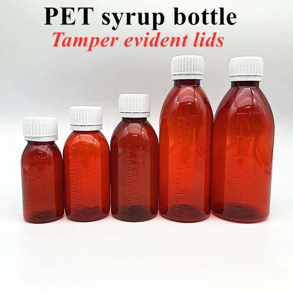 150ml Plastic Syrup Bottle Tamper Proof Cough Syrup Brown Bottle