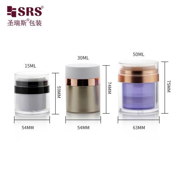 A100-1 15ml 30ml 50ml Acrylic Airless Jar Container Replaceable Facial Cream Jars Painted Color Logo Printing