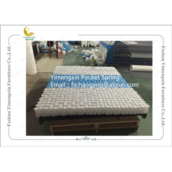 Mattress Pocket Spring Unit With White / Blue Colour Non Woven Fabric Cover