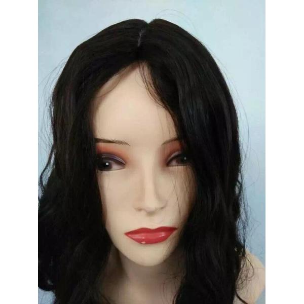 12 Inches High Quality Natural Color Brazilian Virgin Human Hair Jewish Wigs with Multi- Directional