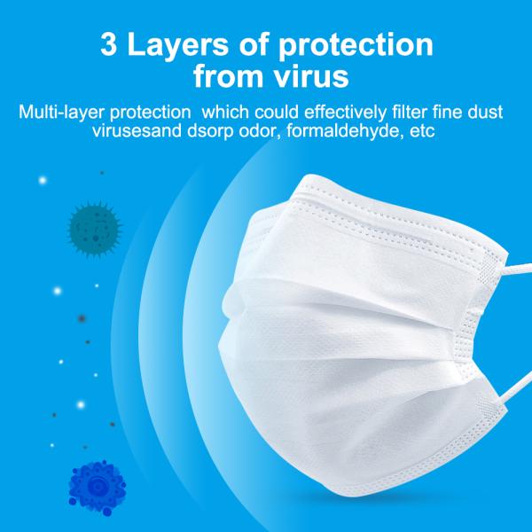 Triple Layer Surgical Mask Disposable Dust Masks Reusable Surgical White