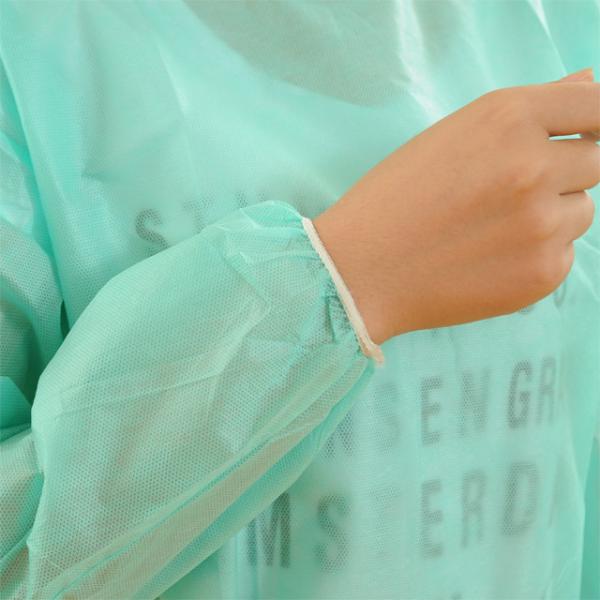 Full Coverage Green Disposable Isolation Gowns Pp/Sms/Pp+Pe Material