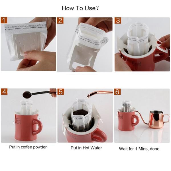 Eco Friendly Drip Coffee Filter Bags Hanging Ear 0.25mm Thickness