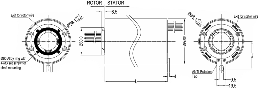Multi Circuit Through Bore Slip Ring For Military Devices / Radar Antennas / Robotics