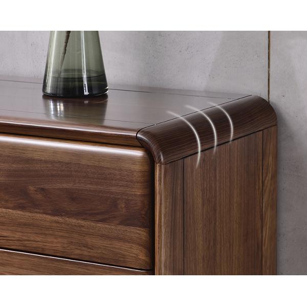 Natural Walnut Solid Wood Entryway Cabinet Wax Polish Minimalist Style