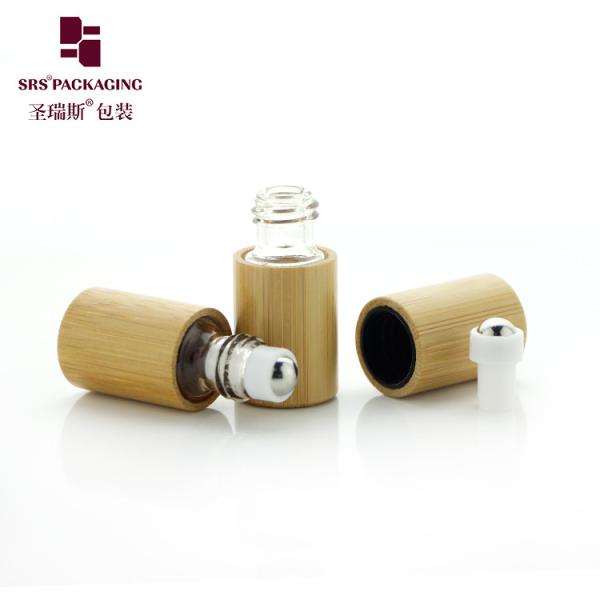 BG-2ML Empty Cosmetic Bamboo Roller Bottle With Stainless Steel Metal Ball Mini Perfume Oil Packaging