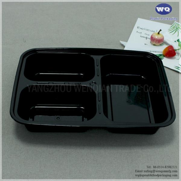 Diposable 3-Compartments Takeaway Plastic Food Container Disposable Food Grade PP Fast Food Box Food Usage Fast Food Box