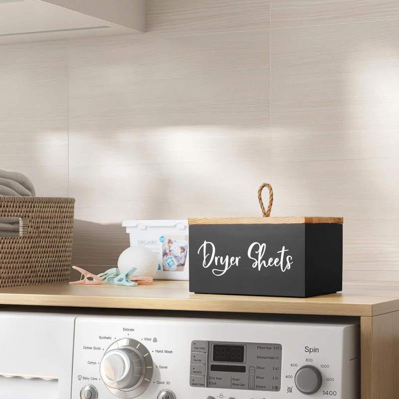 Wooden Laundry Paper Storage Box Laundry Room Organizing and Storage Wooden Box with Lid Toilet Storage Box