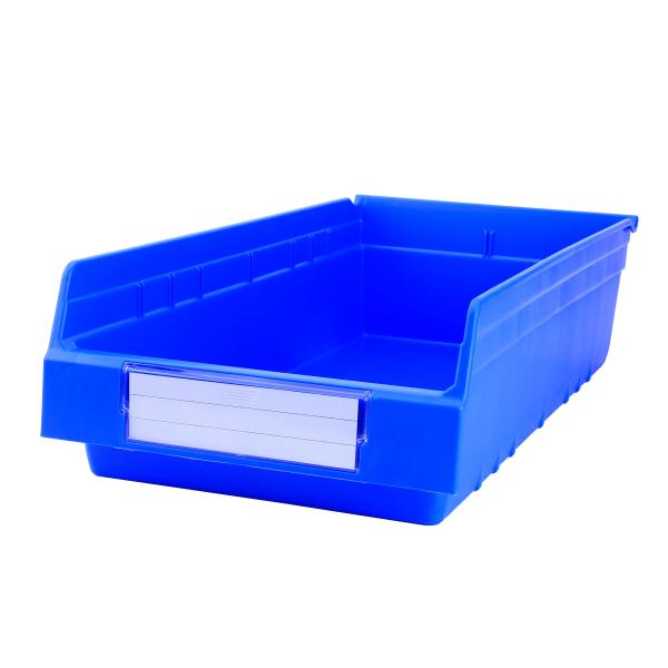 Caja de almacenamiento de juguetes de plástico frontal semiabierta con estante plegable