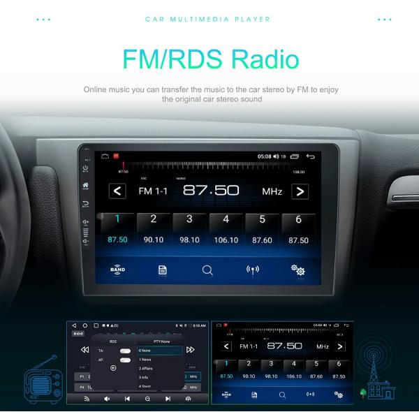 9 дюймовый авто DVD-плеер Android навигация с 6 128 ГБ 4G Wifi GPS Dsp Rds AM Двойной дини автомобильное радио