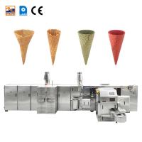 Linha de produção rolada 14m do cone de gelado do waffle que comissão por muito tempo 101 placas de cozimento