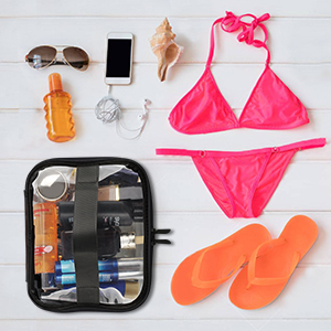 Small Clear PVC Waterproof Bag with Zipper Closure, Mini Portable Transparent Plastic Organizer Pouch for Cosmetic, Make