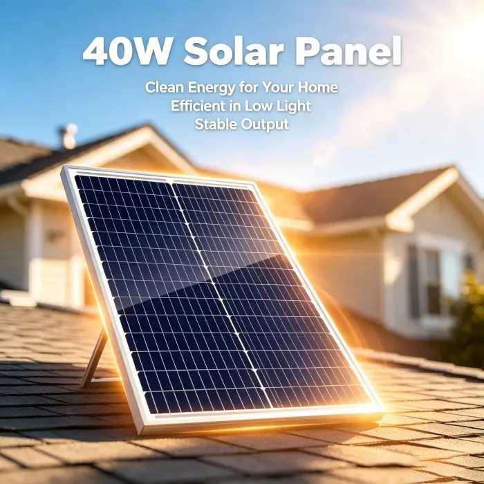 40W Tempered‑Glass Monocrystalline Solar Panel For Greenhouse & Remote Hut Power