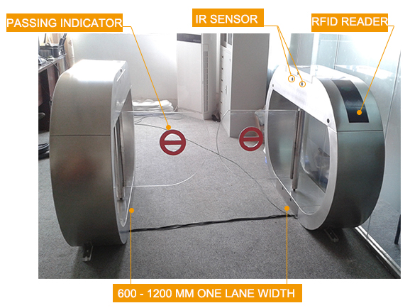 Customized Rfid Reader Swing Gate Turnstile Half Height One Lane 850mm Width