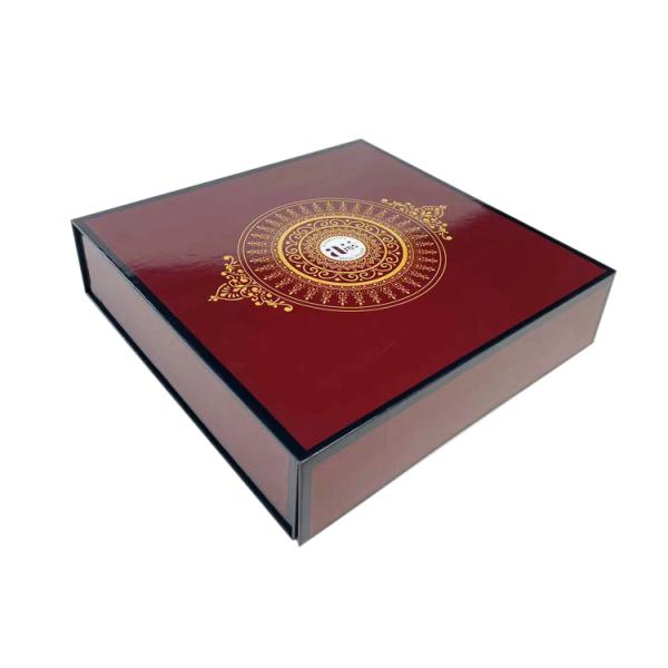 Caja de papel plegable magnético con logotipo personalizado para galletas dulces y chocolate Eid Mubarak