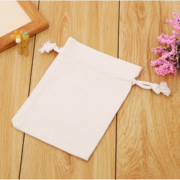 Eco Friendly Round Bottom Cotton Fabric Drawstring Candle Bag for Jewelry Packaging