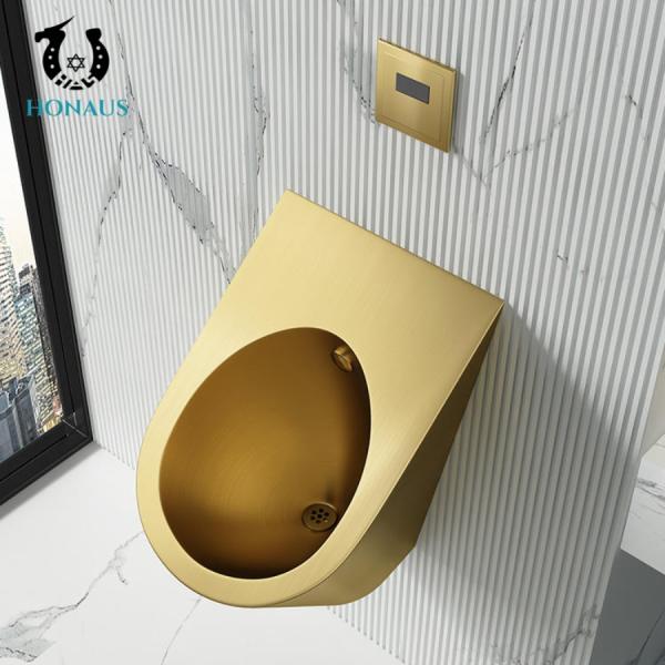 Customizable Gold Stainless Steel Male Toilet Urinal Wall Mounted Waterless Sensor