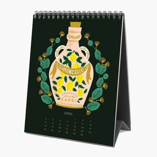 OEM Private Label Printed Desktop Standing Flip Table Spiral Monthly Desk Table Calendar