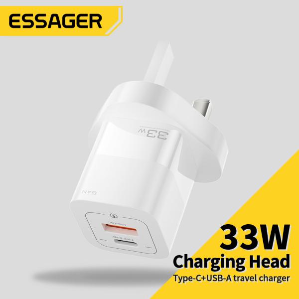 Essager 33W QC3.0 PD3.0 Type C USB Dual Port Phone GaN Wall Charger