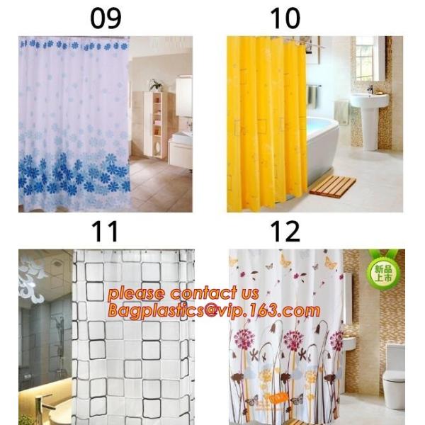 Mould Proof Waterproof white and black trellis design pvc custom bath curtain printed shower curtain, High quality Polye