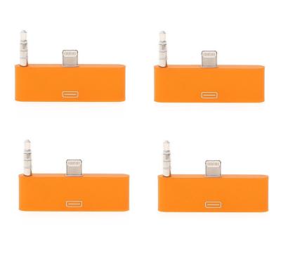 colorful 30pin to 8 Pin AUDIO ADAPTERS converter for iPhone 5 5s 5c Itouch Nano 7 Orange