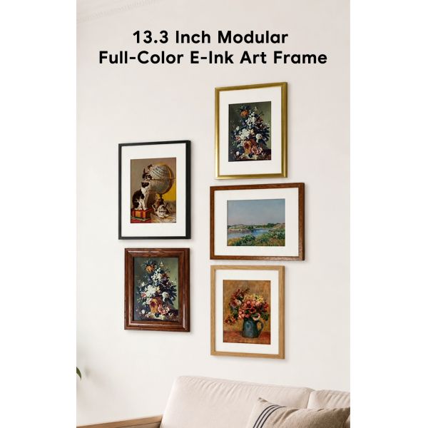 13.3 Modular Color E-Paper Frame Battery Powered Smart E-Ink Picture Frame Cloud CMS Digital Signage Display APP