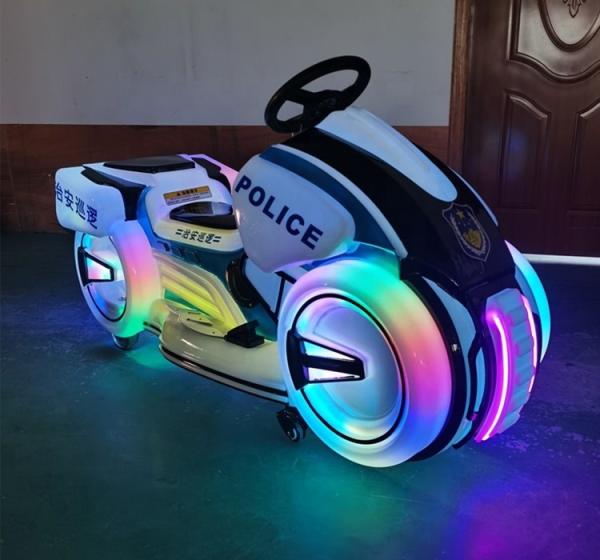 Policial motor ride moeda operada crianças viagens em carro bateria motor ride