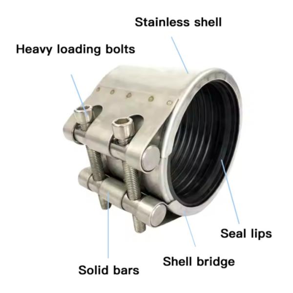 Abrazadera de reparación de fugas de tuberías de acero inoxidable, resistencia a la presión y a la corrosión para uso industrial