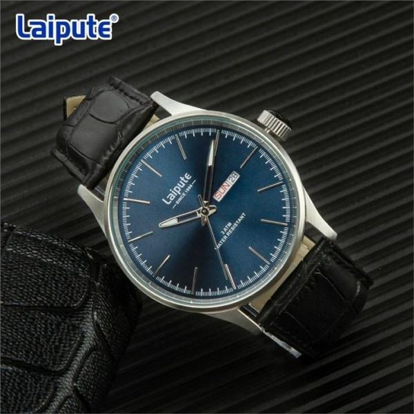 Pantone Colors Mens Chronograph Watches Leather Strap Calendar Watch