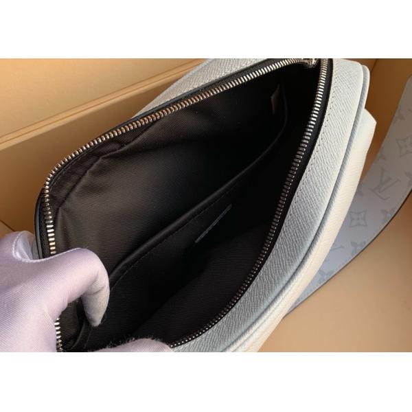 Black Square Taiga Leather Message Luxury Cross Body Bag Single Shoulder