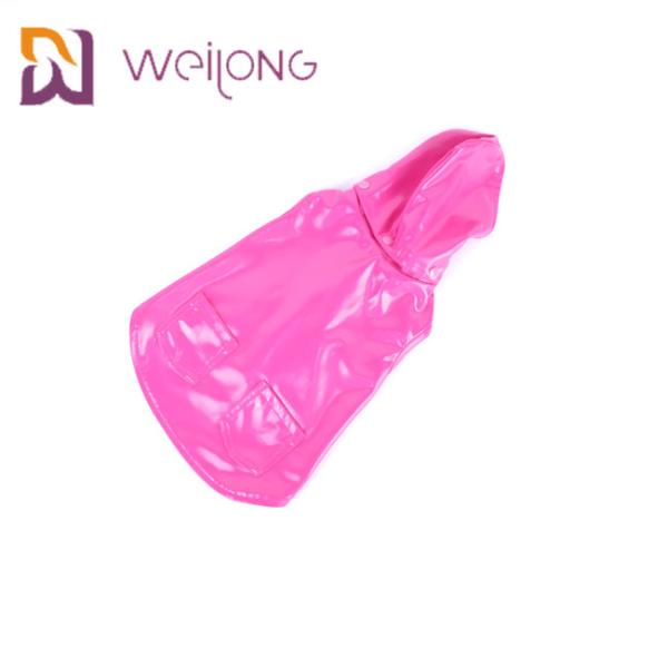 Customized Pink PU Leather Lightweight Waterproof Dog Coat Xl Dog Raincoat